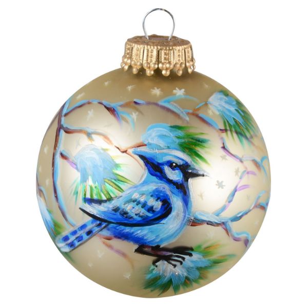 Picture of "Bluejay" Glass Christmas Ball Ornament