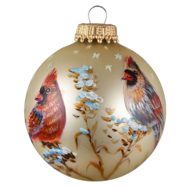 Picture of "Cardinals" Glass Christmas Ball Ornament