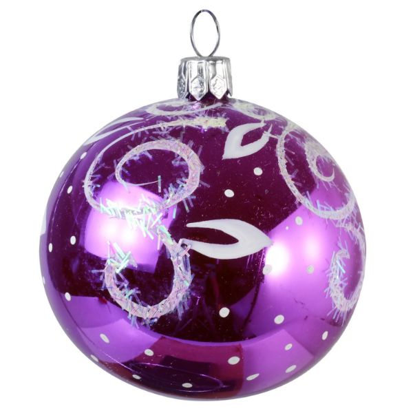 Picture of "Intrigue" Glass Christmas Ball Ornament (purple, glossy)