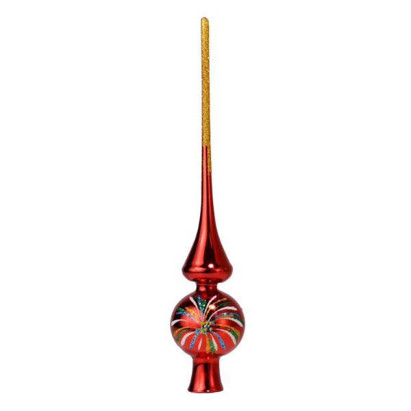 Picture of "Fireworks" Red Glass Christmas Mini Tree Topper
