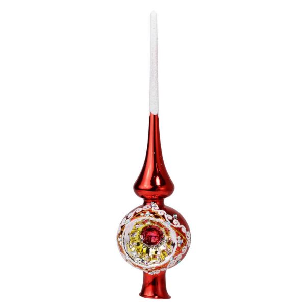 Picture of "Elite" Red Glass Christmas Tree Topper