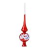Picture of "Winter Countryside" Glossy Red Glass Christmas Tree Topper.