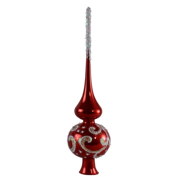 Picture of "Sapphire" Red Glass Christmas Tree Topper