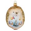 Picture of Hand Made Glass Christmas Ornament "Watercolored Hedgehog"