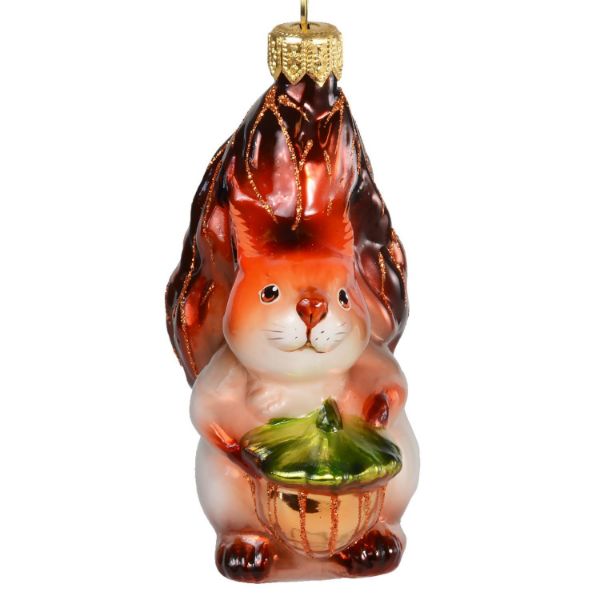 Picture of Hand Made Glass Christmas Ornament "Red Squirrel"