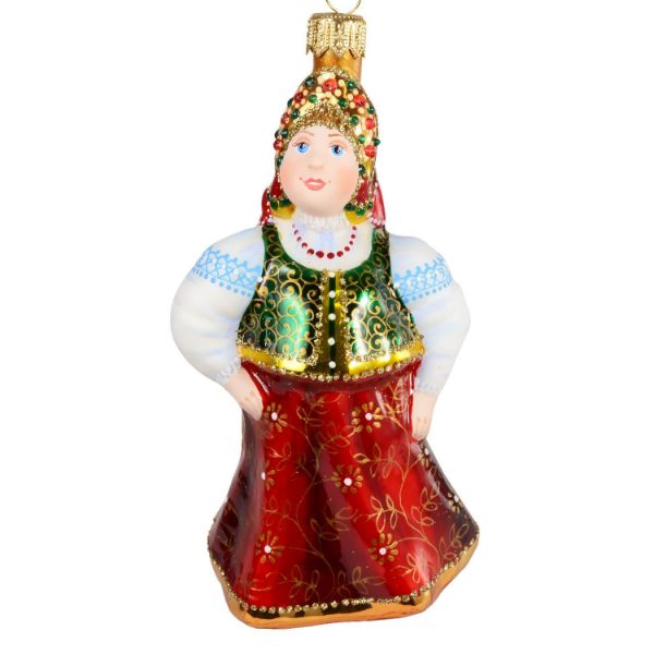 Picture of "Tsarina Maria" Hand-Painted Glass Christmas Ornament