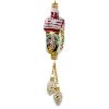 Picture of "Christmas Clock with Pine Cones " Hand-Painted Glass Christmas Ornament