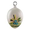 Picture of Lamb Holding an Egg. Czech Hand Blown Glass Easter Egg Ornament.