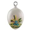 Picture of Sheep Holding an Egg. Czech Hand Blown Glass Easter Egg Ornament.