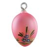Picture of "Hen with baby chicks" Czech Hand Blown Pink Glass Easter Egg Ornament.