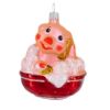Picture of Piggy in Bathtub Hand Blown Glass Christmas Tree Ornament