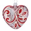 Picture of Red Glass Heart Hand Painted Christmas Ornament