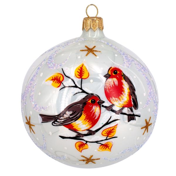 Picture of Glass Christmas Tree Ball Birds Ornament