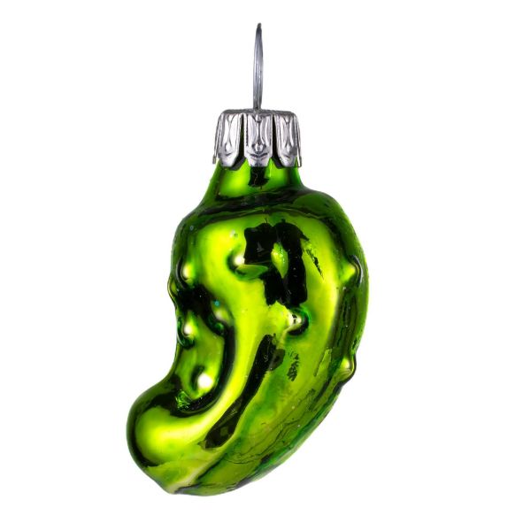 Picture of Glass Christmas Mini Pickle Ornament (apple green)