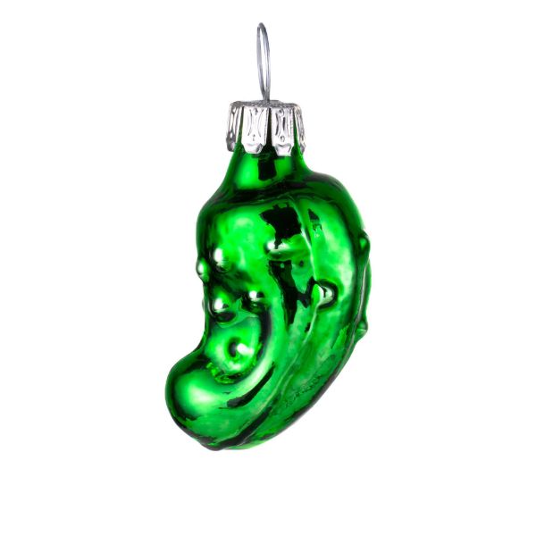 Picture of Glass Christmas Tree Green Glossy Mini Pickle Ornament