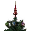 Picture of "Charm" Red Glass Christmas Tree Topper