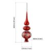 Picture of "Lace" Glass Christmas Tree Topper Red