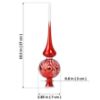 Picture of "Snowy Pattern" Red Glossy Glass Christmas Tree Topper