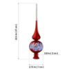 Picture of "Winter Countryside" Red Matte Glass Christmas Tree Topper.