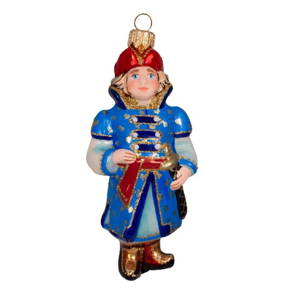 Picture of Tsarevich-Russian Prince Hand Painted Glass Christmas Tree Ornament