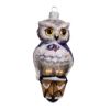 Picture of Owl  on a Lantern- Hand Painted Glass Christmas Tree Ornament