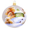 Picture of Hand Made Hand Painted Glass Christmas Ball Ornament First Snow. Bullfinches