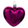 Picture of Pink  Heart Hand Painted Mouth Blown Glass Christmas Tree Ornament