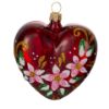Picture of Red Heart Hand Painted Mouth Blown Glass  Christmas Tree Ornament "Fascinating"