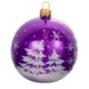 Picture of Little Forest Hut Hand Blown Purple Glass Christmas Ball Ornament