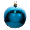 Picture of Hand Painted Indent Reflector Blown Blue Glass Christmas Ball Ornament