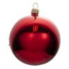 Picture of Hand Painted Indent Reflector Blown Red Glass Christmas Ball