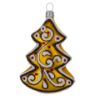 Picture of Gold Glass Christmas Tree Ginger Bread Cookie Style Ornament Set  