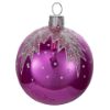 Picture of "Snowy" Glass Christmas Ball Ornament (pink glossy)
