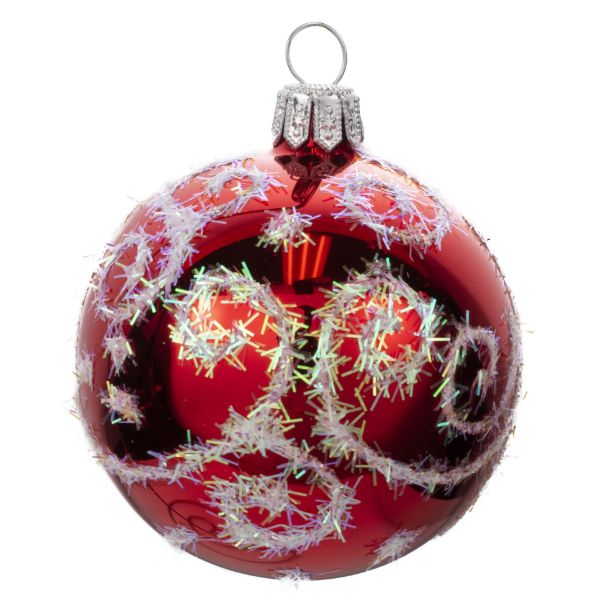 Picture of Red Christmas Ornament, Blown Glass Ball  