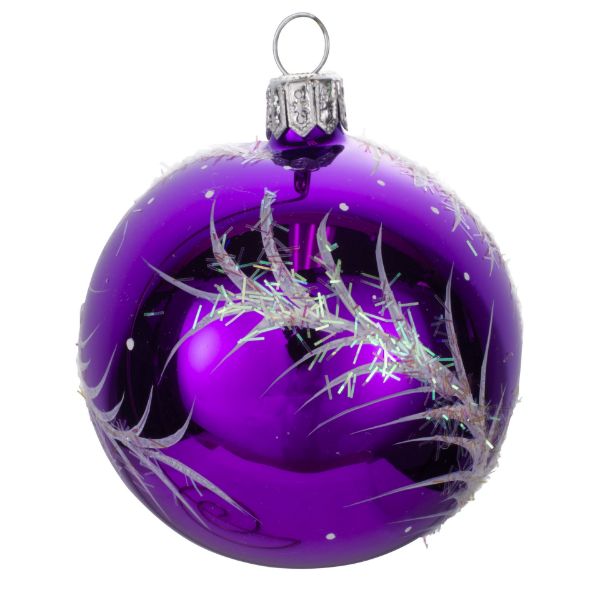Picture of "Twig"  Glass Christmas Ball Ornament (Purple)