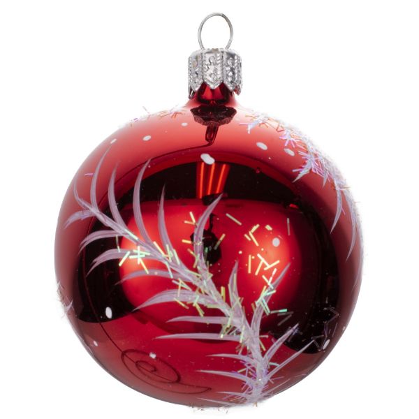 Picture of "Twig"  Glass Christmas Ball Ornament (Red) 