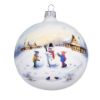 Picture of Snowman Collectible Water Colored Hand Painted Hand Blown Glass Christmas Tree Ball Ornament