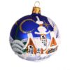 Picture of Czech Hand Painted 4-Ball Blue Matte Glass Christmas Tree Ornament Set 