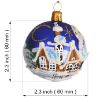 Picture of Czech Hand Painted 6-Ball Blue Matte Glass Christmas Tree Ornament Set 