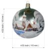 Picture of Hand Made Hand Painted Green Glass Christmas Tree Ball Ornament Czech Winter Town