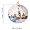 Picture of Large Christmas Ornaments, Hand Blown White Glass Christmas Tree Ball Ornament Czech Winter Town