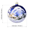 Picture of Hand Made Hand Painted Blue Glass Christmas Tree Ball Ornament Czech Winter Town