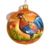 Picture of Hand Painted and Hand Blown Glass Christmas Tree Ball Ornament Rooster