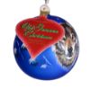 Picture of Wolf Hand Painted Glass Christmas Tree Ball Ornament 