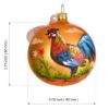Picture of Rooster Hand Painted Glass Christmas Tree Ball Ornament