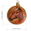 Picture of Horse Hand Painted Gold Glass Christmas Tree Ball Ornament 