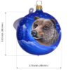 Picture of Hand Painted Glass Christmas Tree Ball Bear Ornament 
