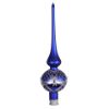 Picture of Crystal Matte Blue Hand Blown Glass Christmas Tree Topper. Made in Ukraine.