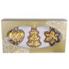 Picture of Glass Christmas Tree Ginger Bread Cookie Style Ornament Set  