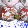Picture of Czech Hand Painted 6-Ball Red Matte Glass Christmas Tree Ornament Set 